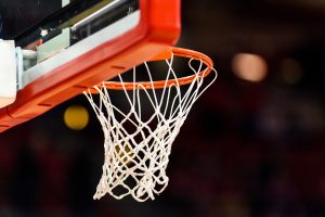 Photo of a basketball hoop and net