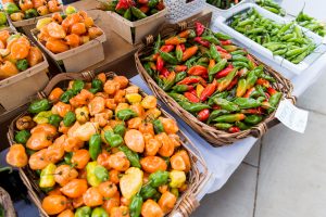 Photo of fresh vegetables on display