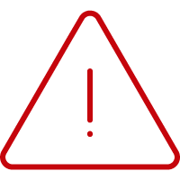 Red triangle with rounded corners and an exclamation point in the center