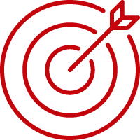 Arrow hitting the center of a target