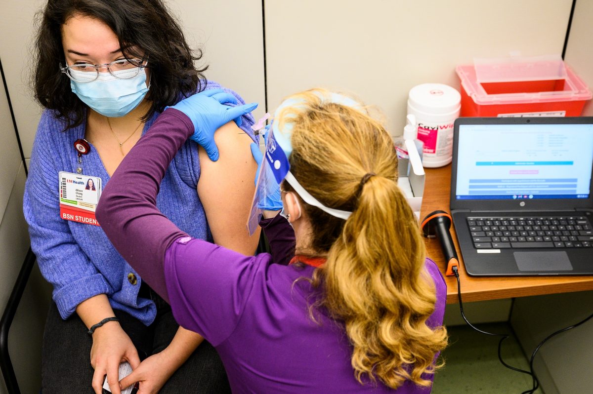 First employees and students receive COVID-19 vaccine at University Health Services