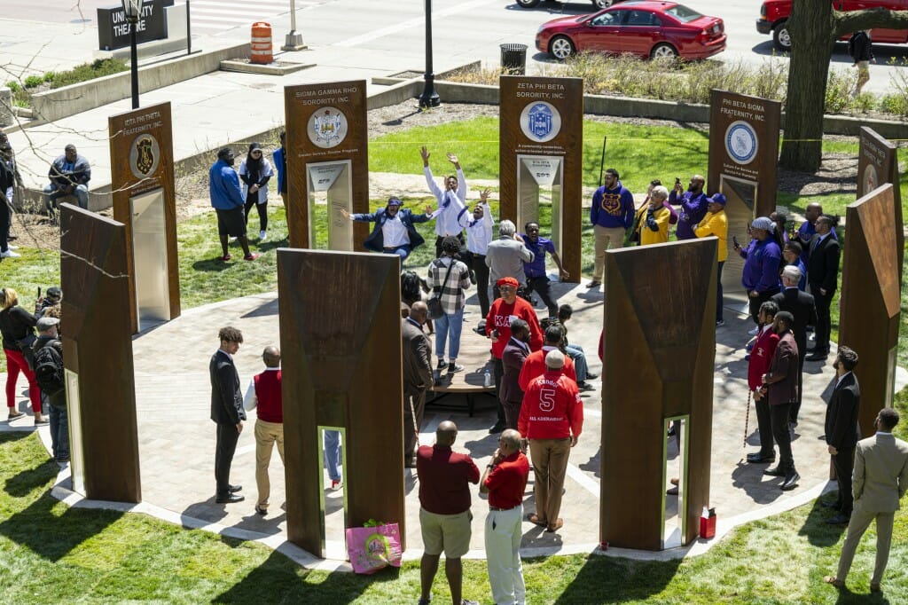 Hundreds gather for historic unveiling of the Divine Nine Garden Plaza