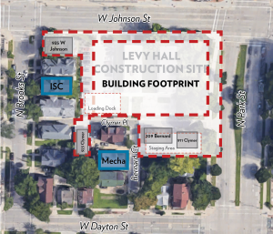 map of block 16 with building footprint and houses outlined