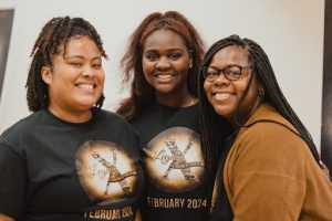 2024 BHM VIP Meet and Greet for D Smoke with BCC interns Jada Young (L) and Jaiden Russell (R).