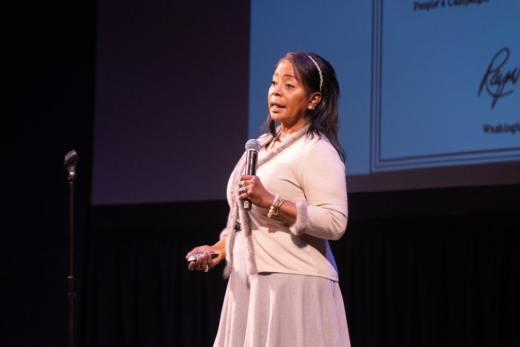 Donzaleigh Abernathy speaks at the MLK Symposium