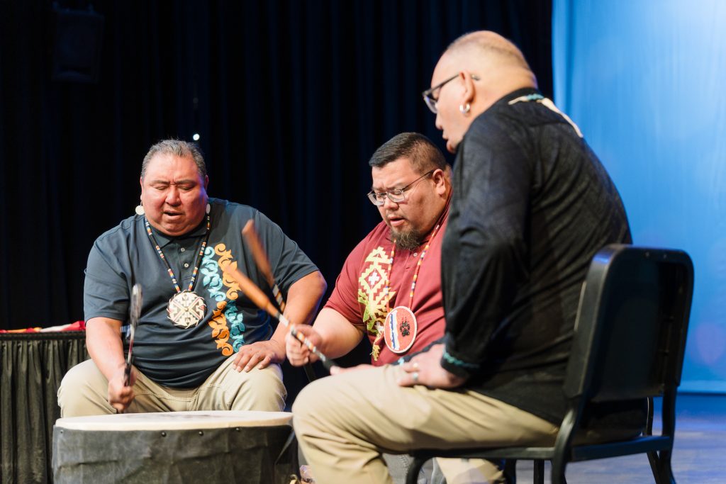Little Priest Singers, a southern Ho Chunk family drum based in Wisconsin Dells, sings Native American Traditional songs during the All City ceremony.Their hope is to inspire upcoming generations.